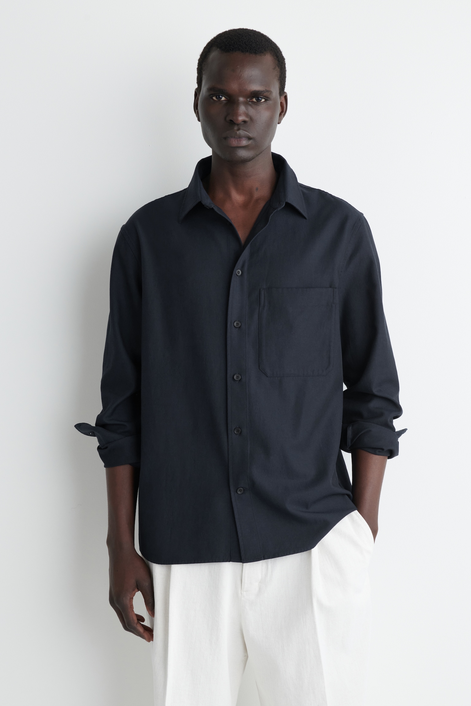 LOCKERES HEMD AUS TWILL - NAVYBLAU