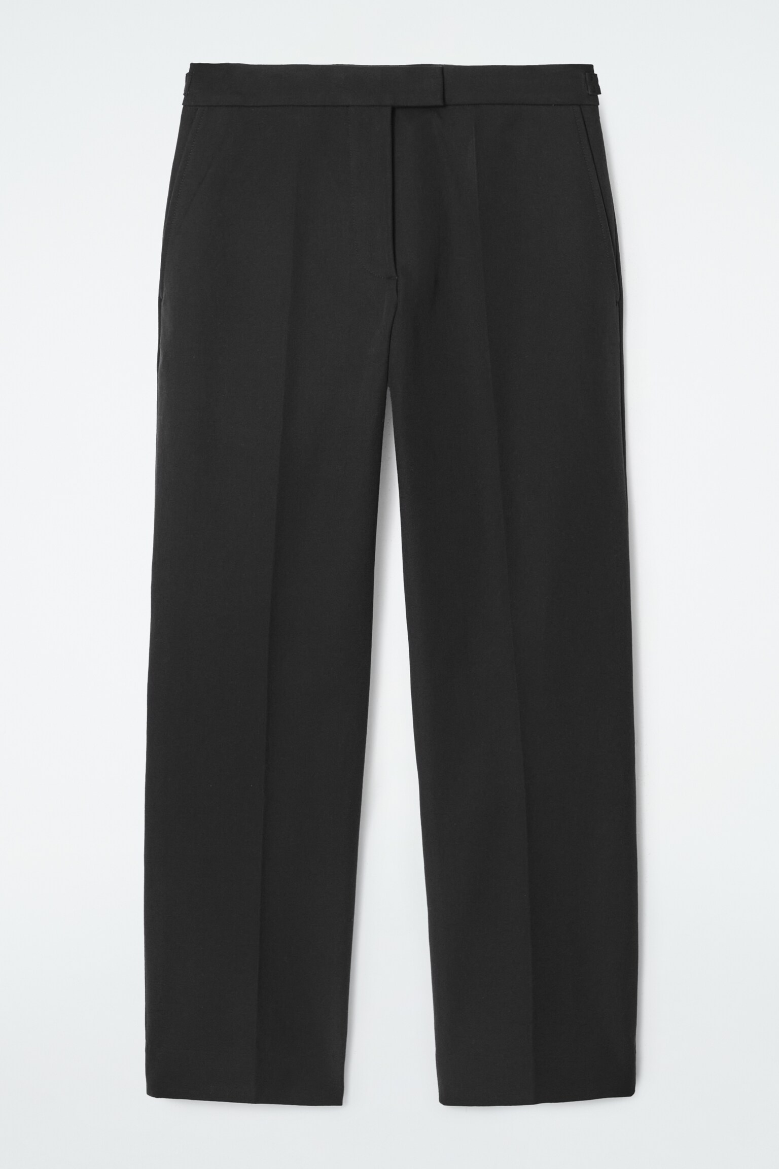 PANTALON REGULAR FUSELÉ EN COTON STRETCH - NOIR