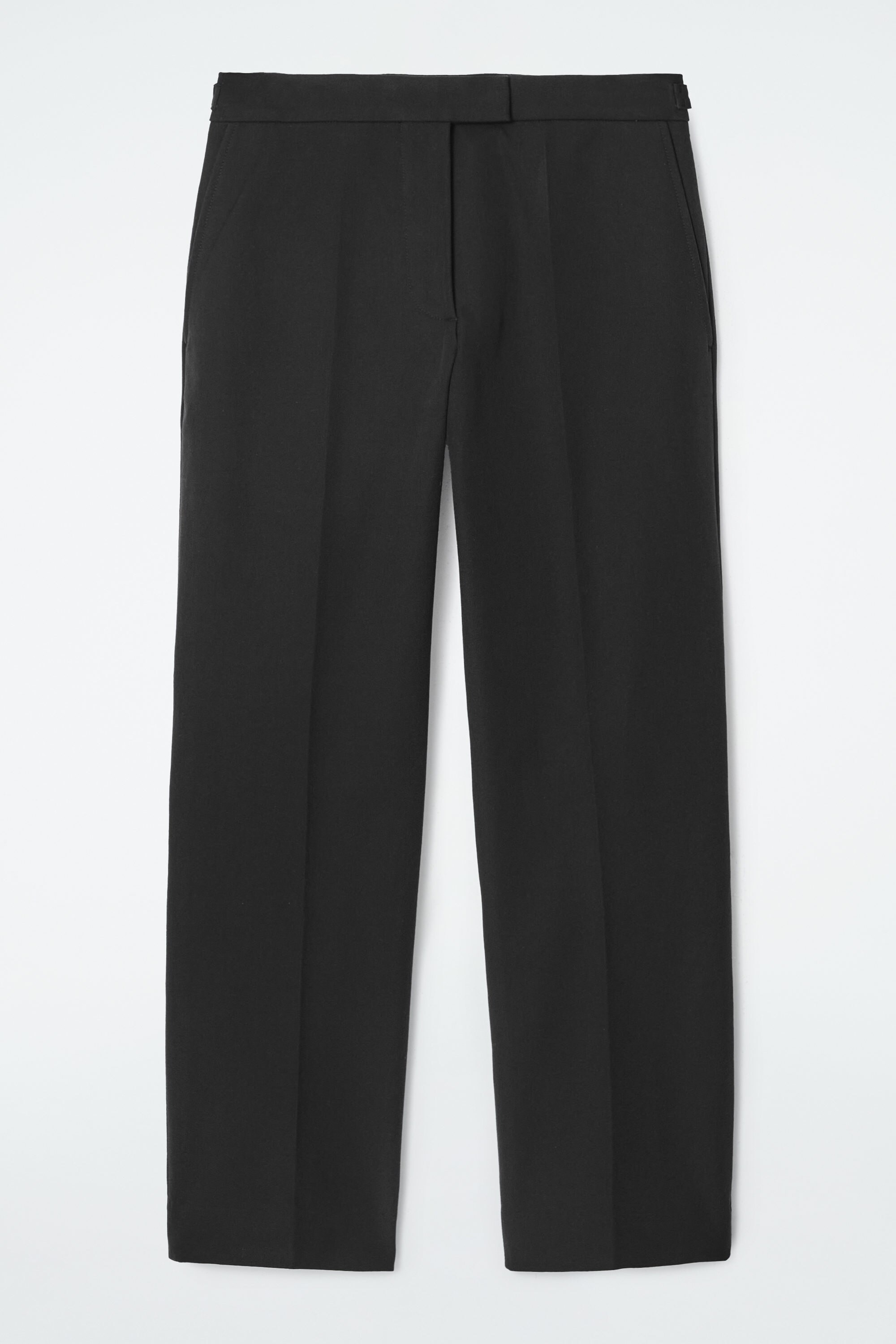 BELTED WRAPFRONT WOOL TROUSERS - BLACK | COS