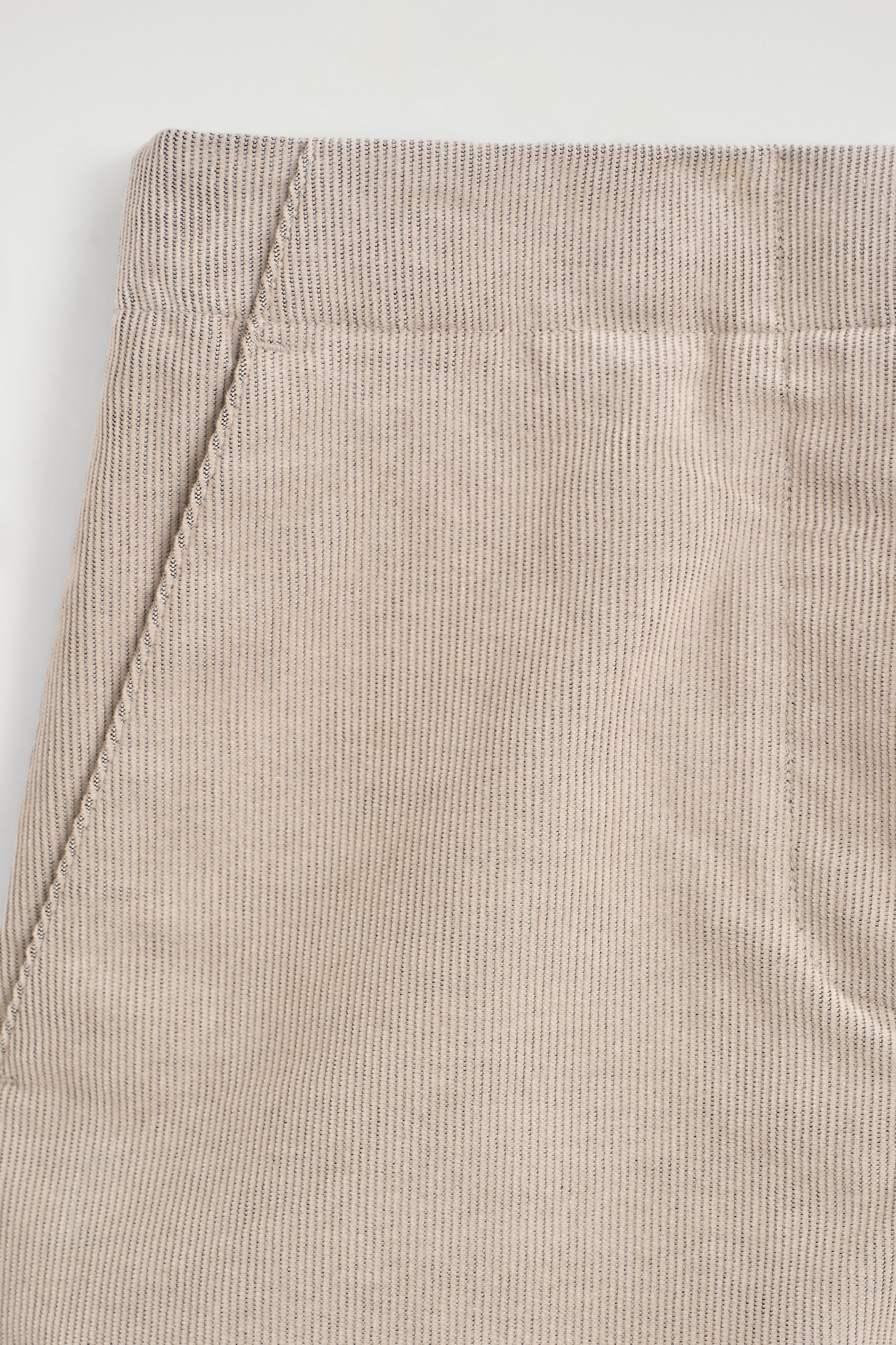 CORDUROY BARREL-LEG PANTS — BEIGE