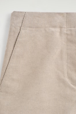 CORDUROY BARREL-LEG PANTS — BEIGE 6