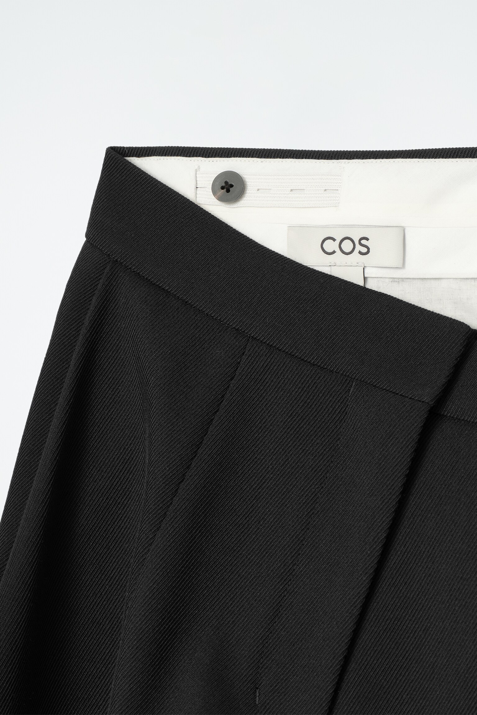PANTALON COURT LARGE EN LAINE MÉLANGÉE - NOIR - 6