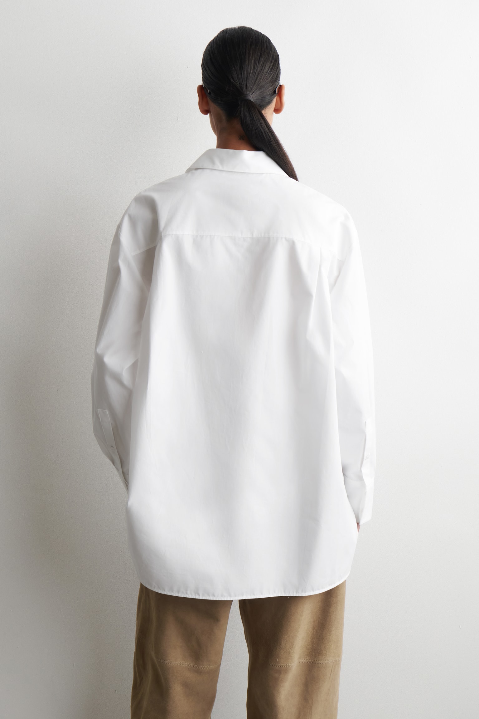 CHEMISE HABILLÉE EN COTON - BLANC/BLEU MARINE - 4
