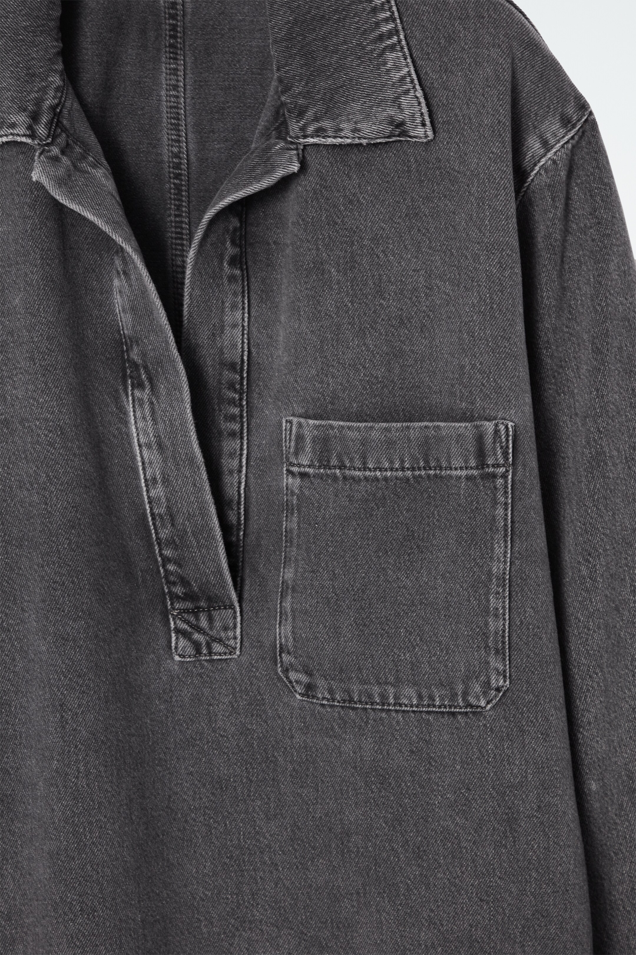 Ingrandisci l'immagine: OPEN-COLLAR DENIM SHIRT - WASHED BLACK - DONNA | H&M CH 2