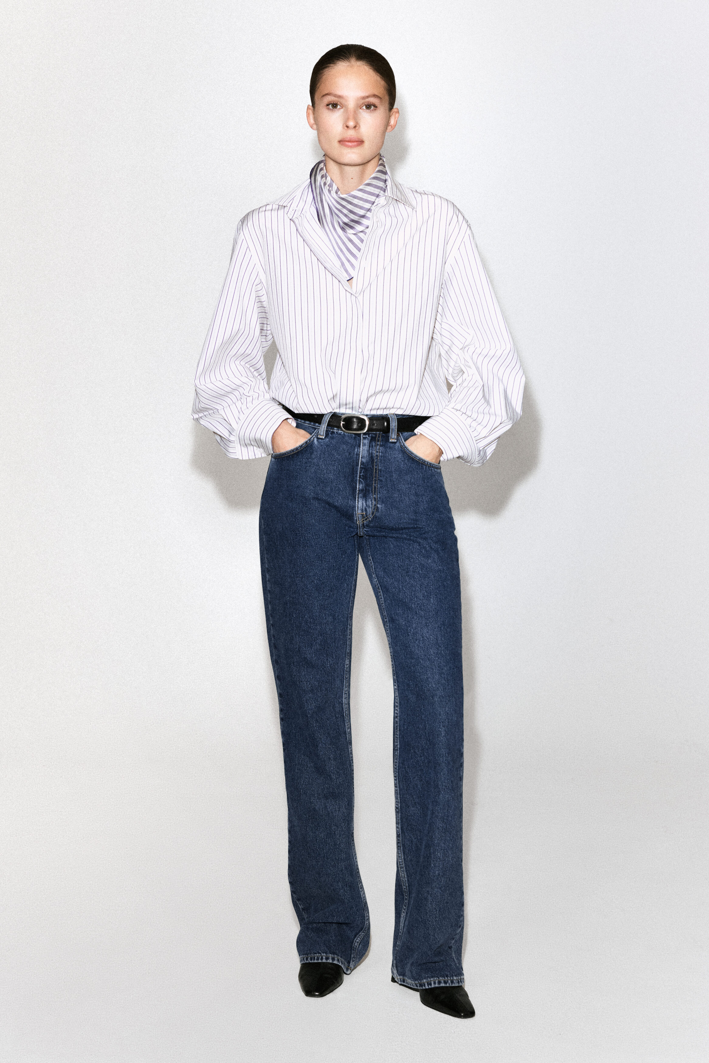 CUTAWAY-COLLAR STRIPED COTTON-BLEND SHIRT - thumbnail 10