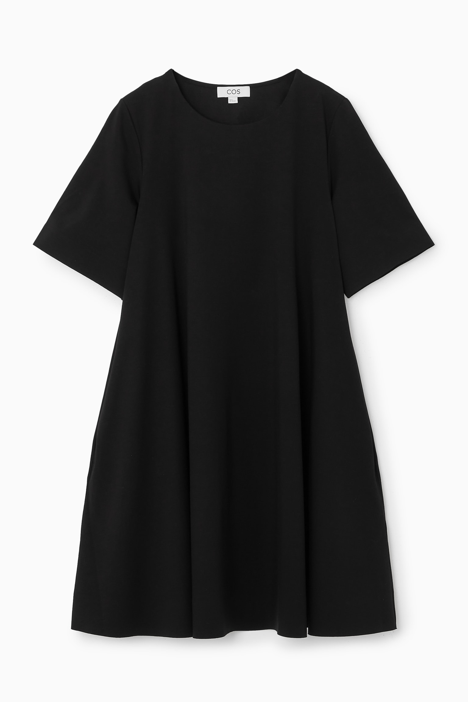 FLARED MINI T-SHIRT DRESS - BLACK/LIGHT GREY/LIGHT GREEN