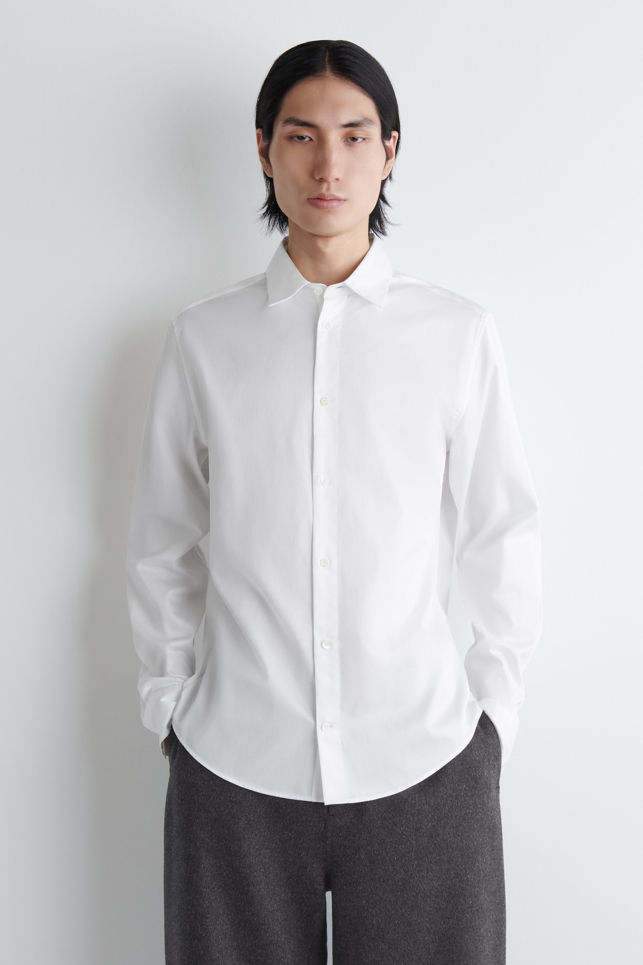CHEMISE HABILLÉE EN COTON - BLANC | COS FR
