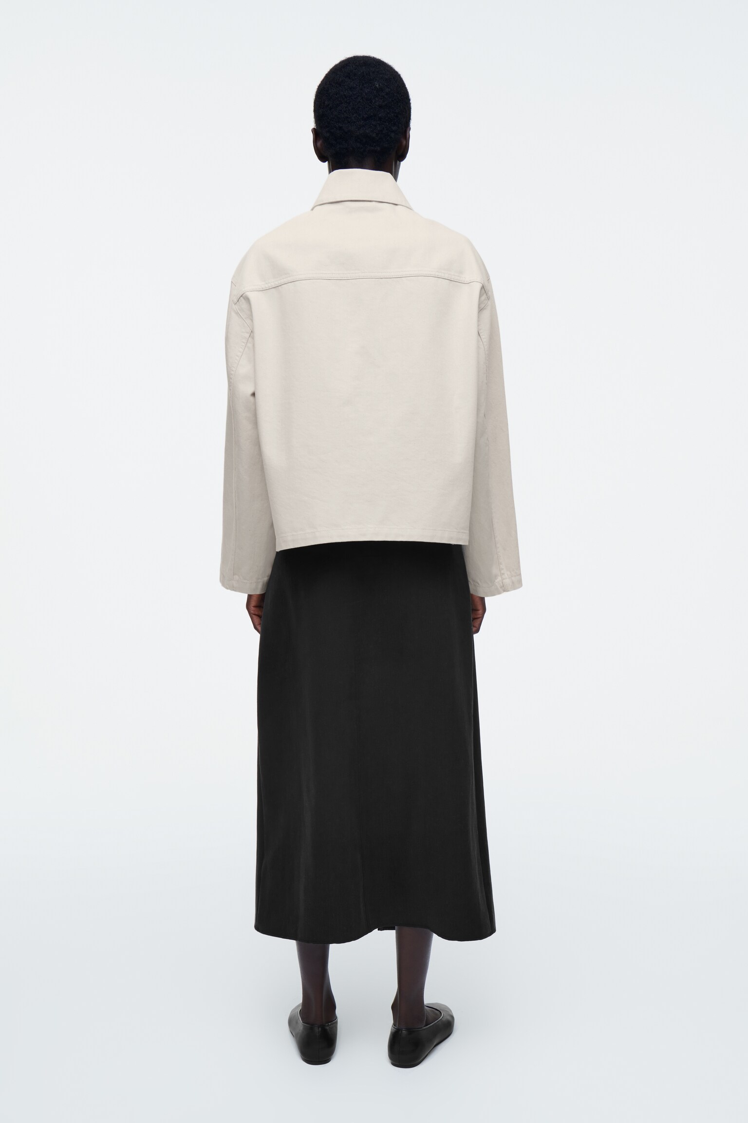 VESTE SILHOUETTE CARRÉE EN DENIM - ÉCRU - 4