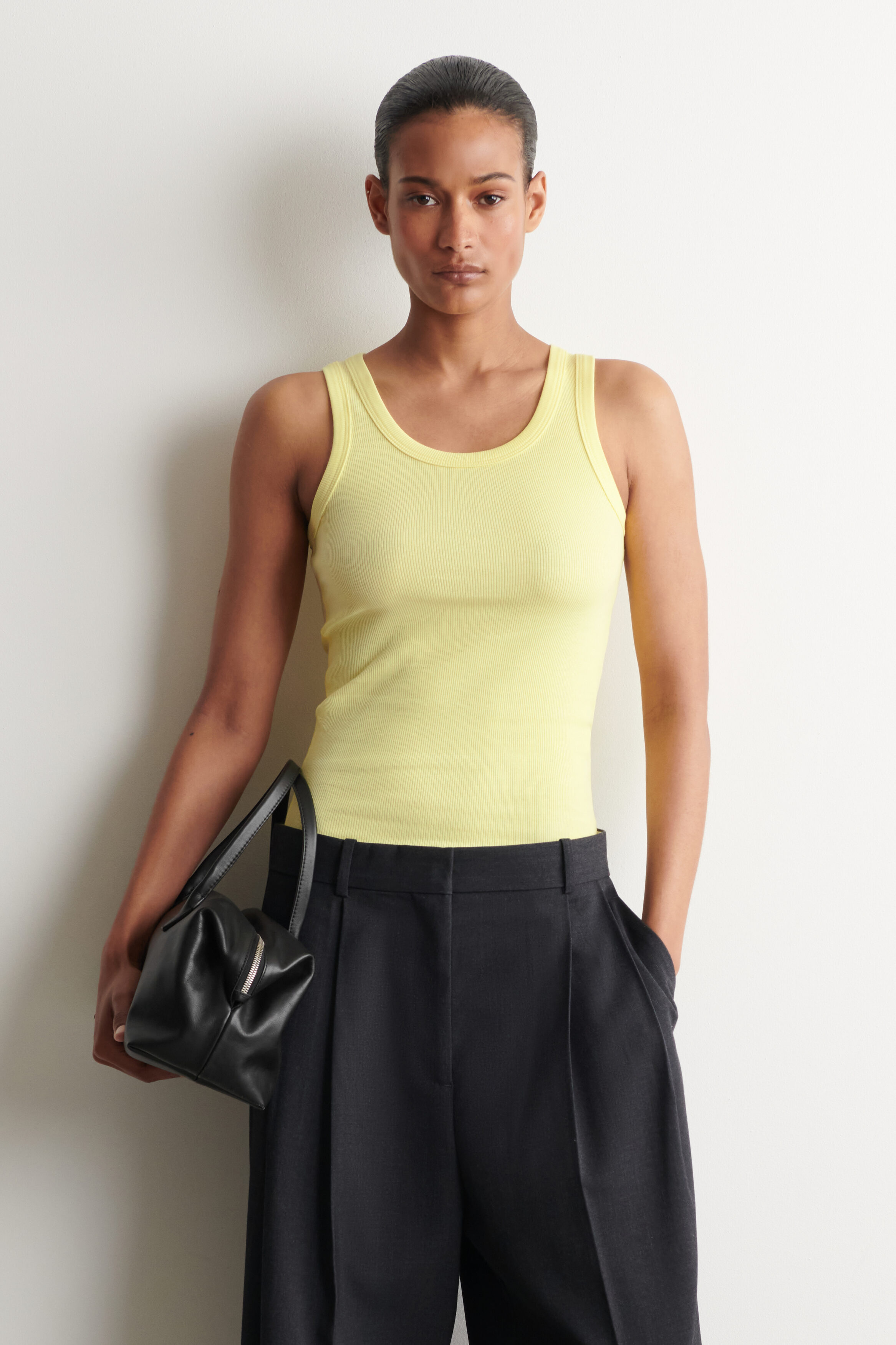 RIBBED COTTON TANK TOP - YELLOW | COS US