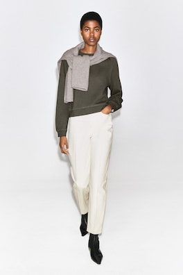COTTON SWEATSHIRT — BROWN 2