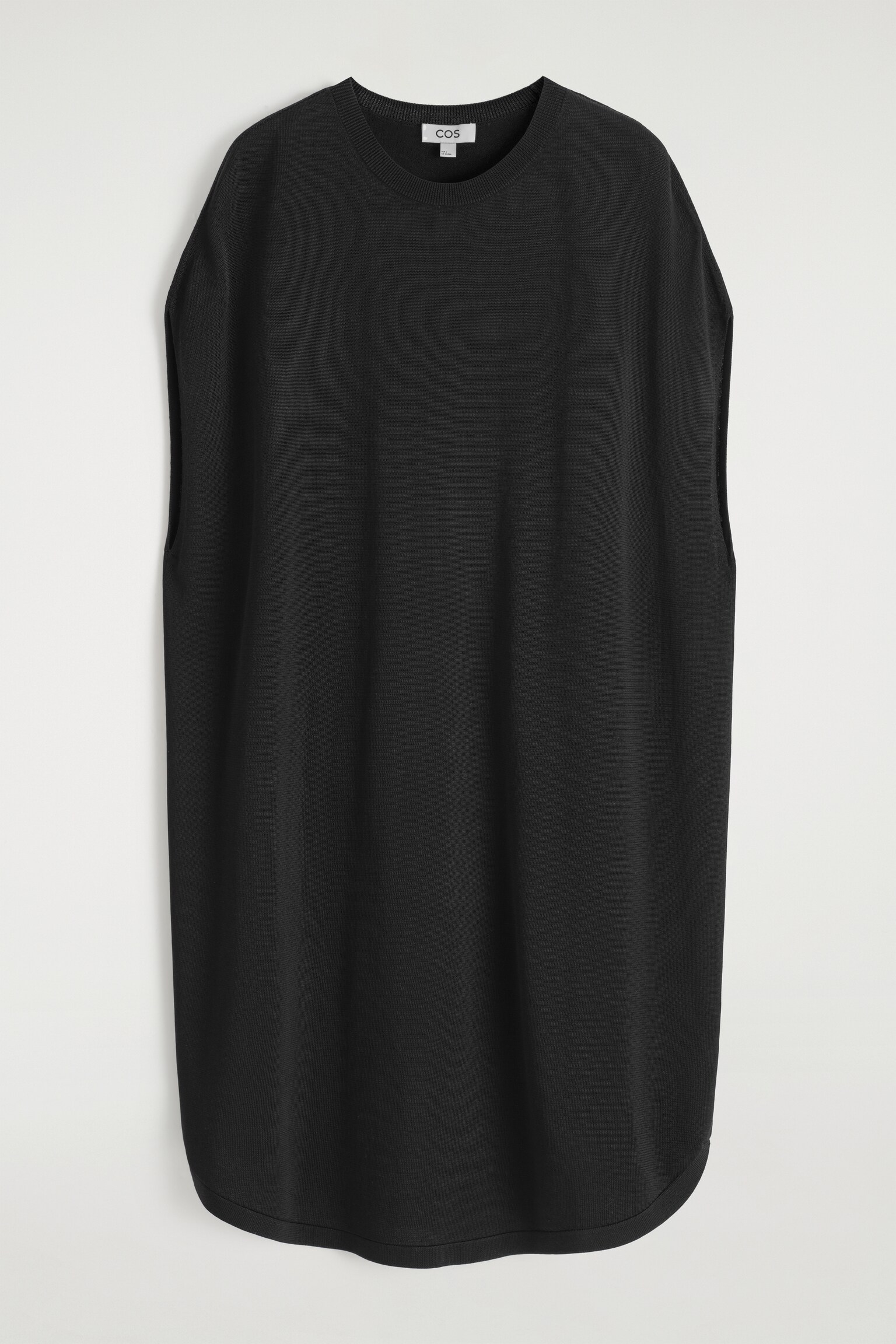 CIRCLE-CUT KNITTED DRESS - BLACK/WHITE - 2