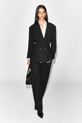 PLEATED-PANEL STRAIGHT-LEG PANTS — BLACK 2