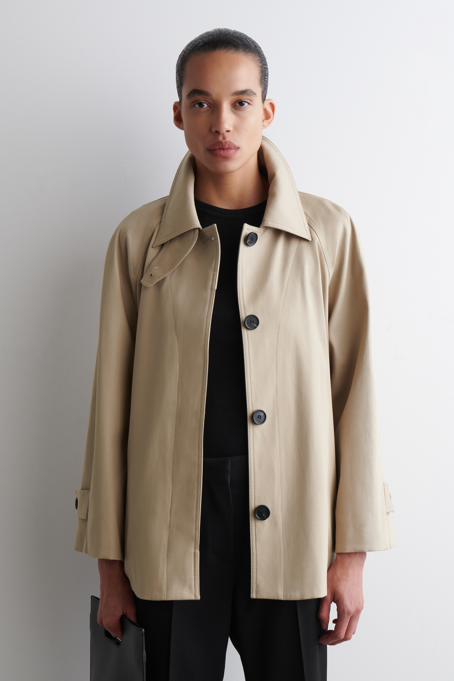 A-LINE TRENCH JACKET - BEIGE