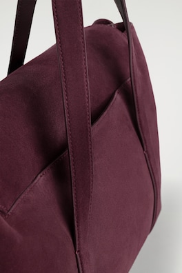 EASEL TOTE BAG - SPLIT SUEDE — BORDEAUX 3