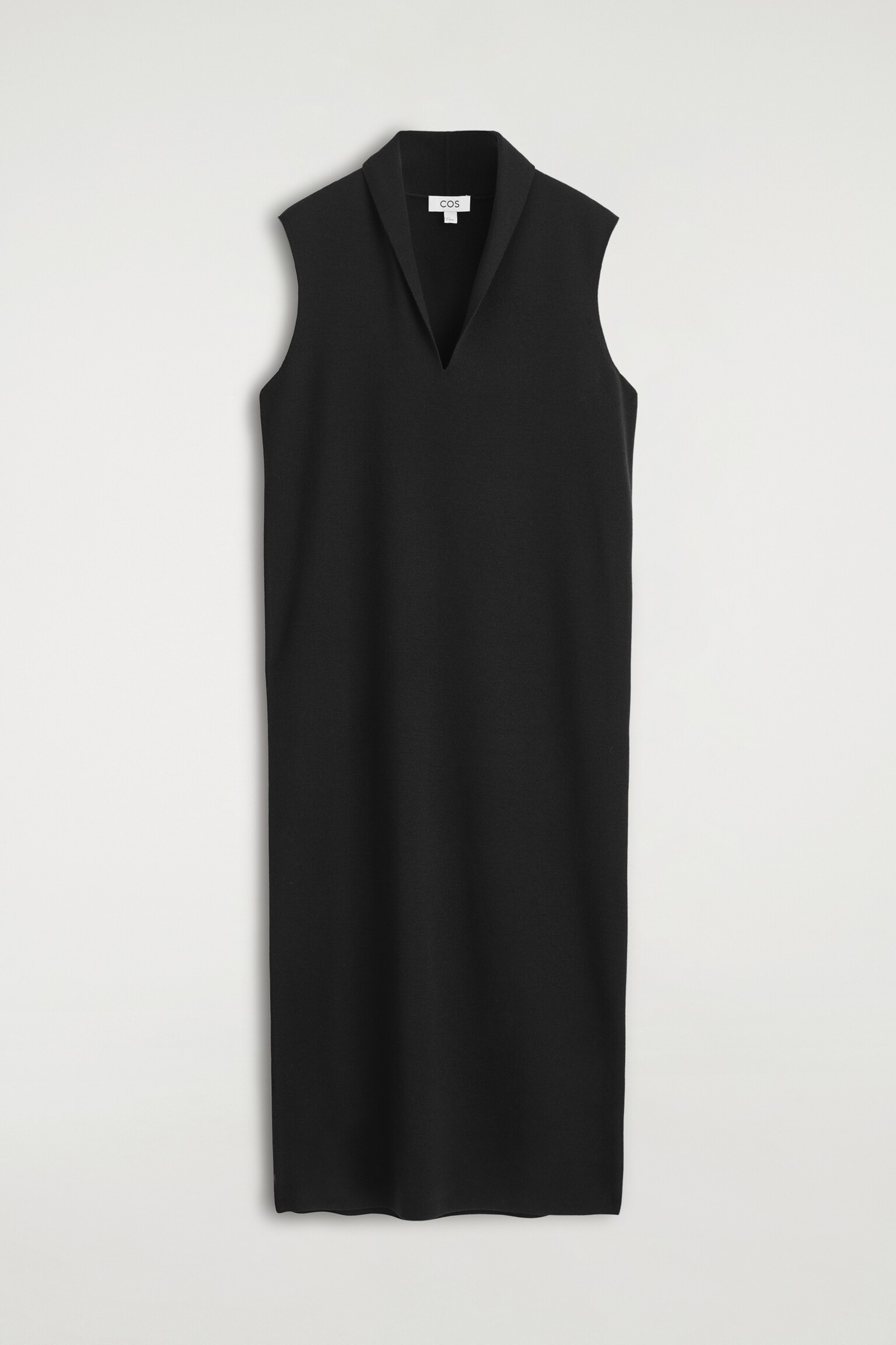 VESTIDO DE LANA MERINO CON SOLAPAS - NEGRO - 2
