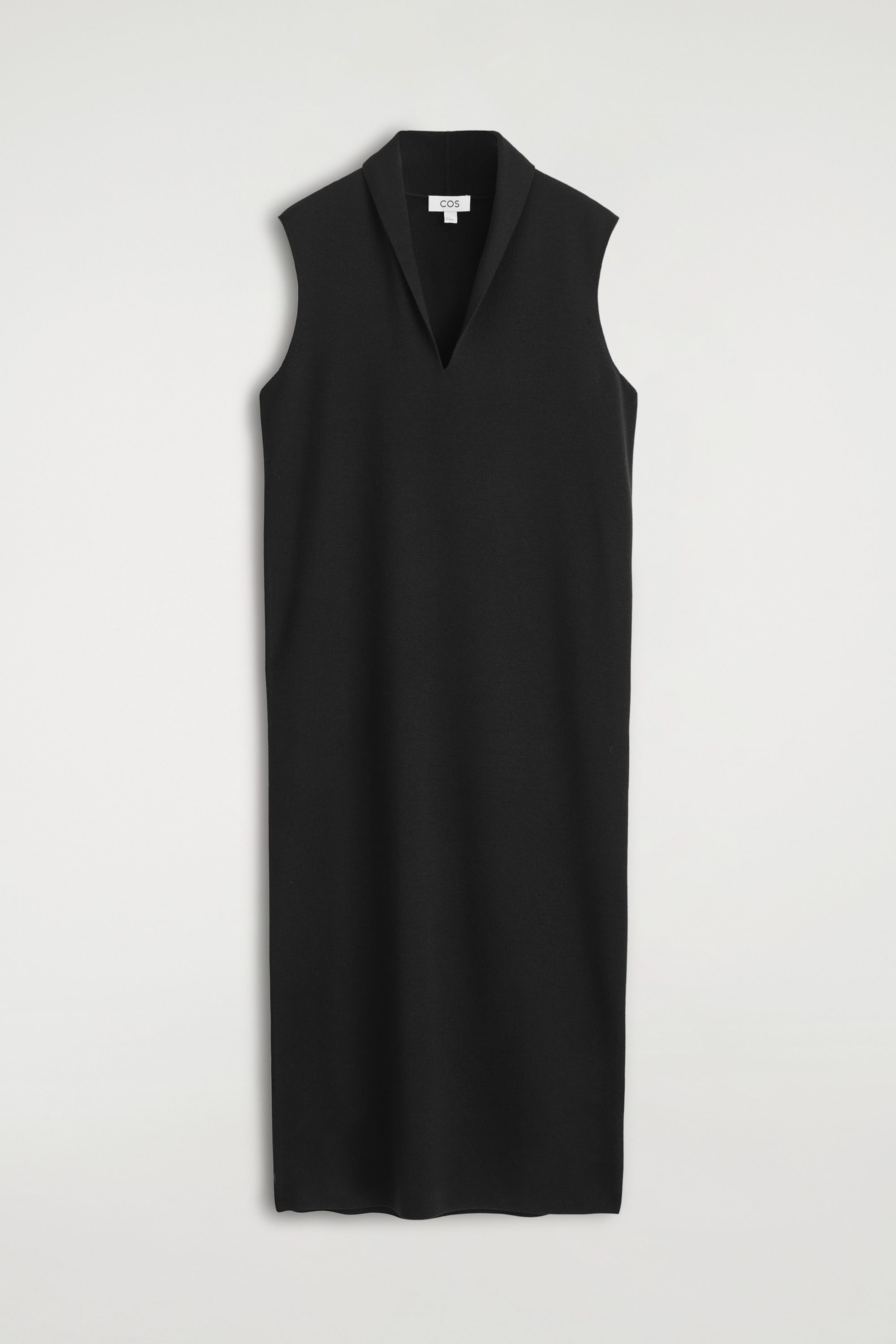 DRAPED-COLLAR MERINO WOOL DRESS