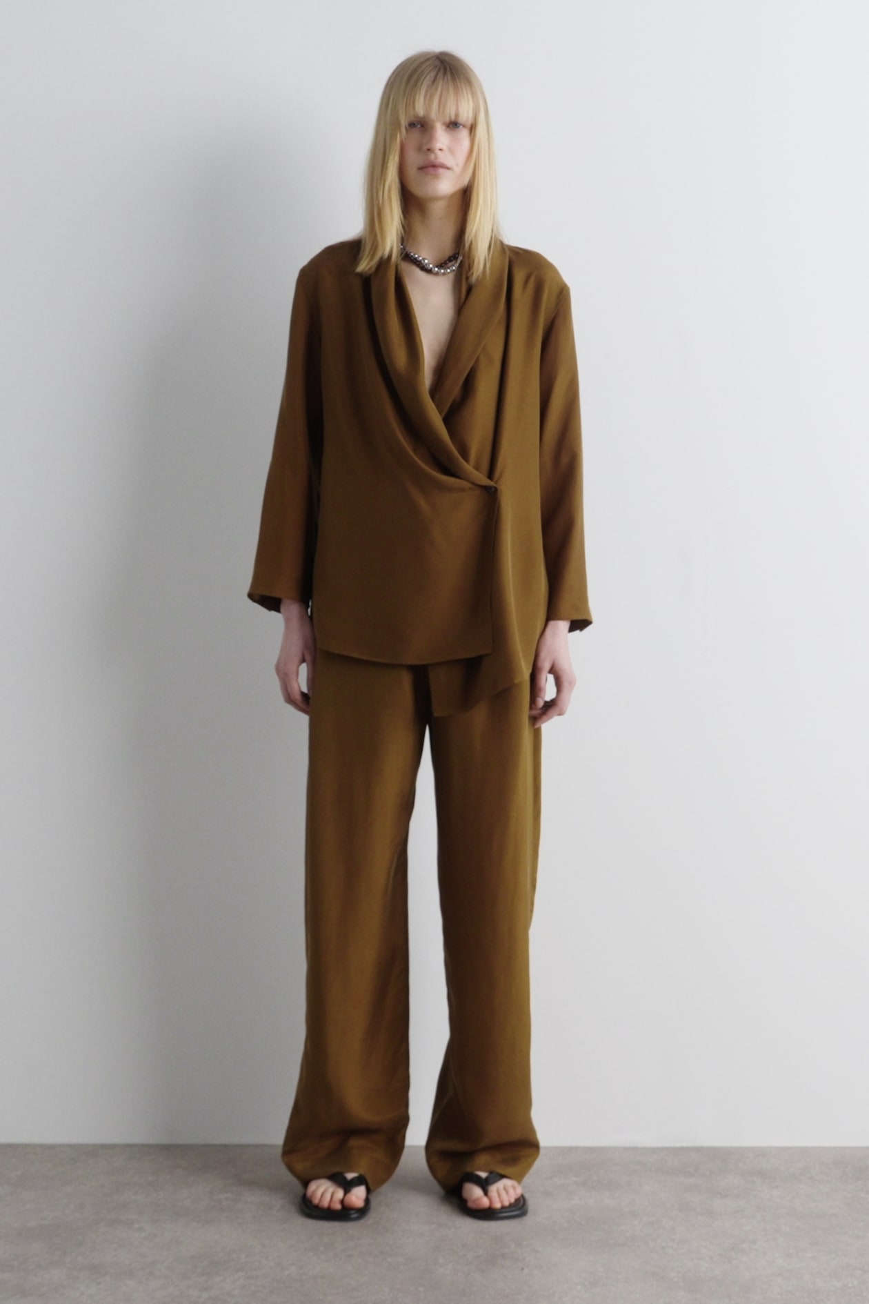 SHAWL-LAPEL SILK BLAZER