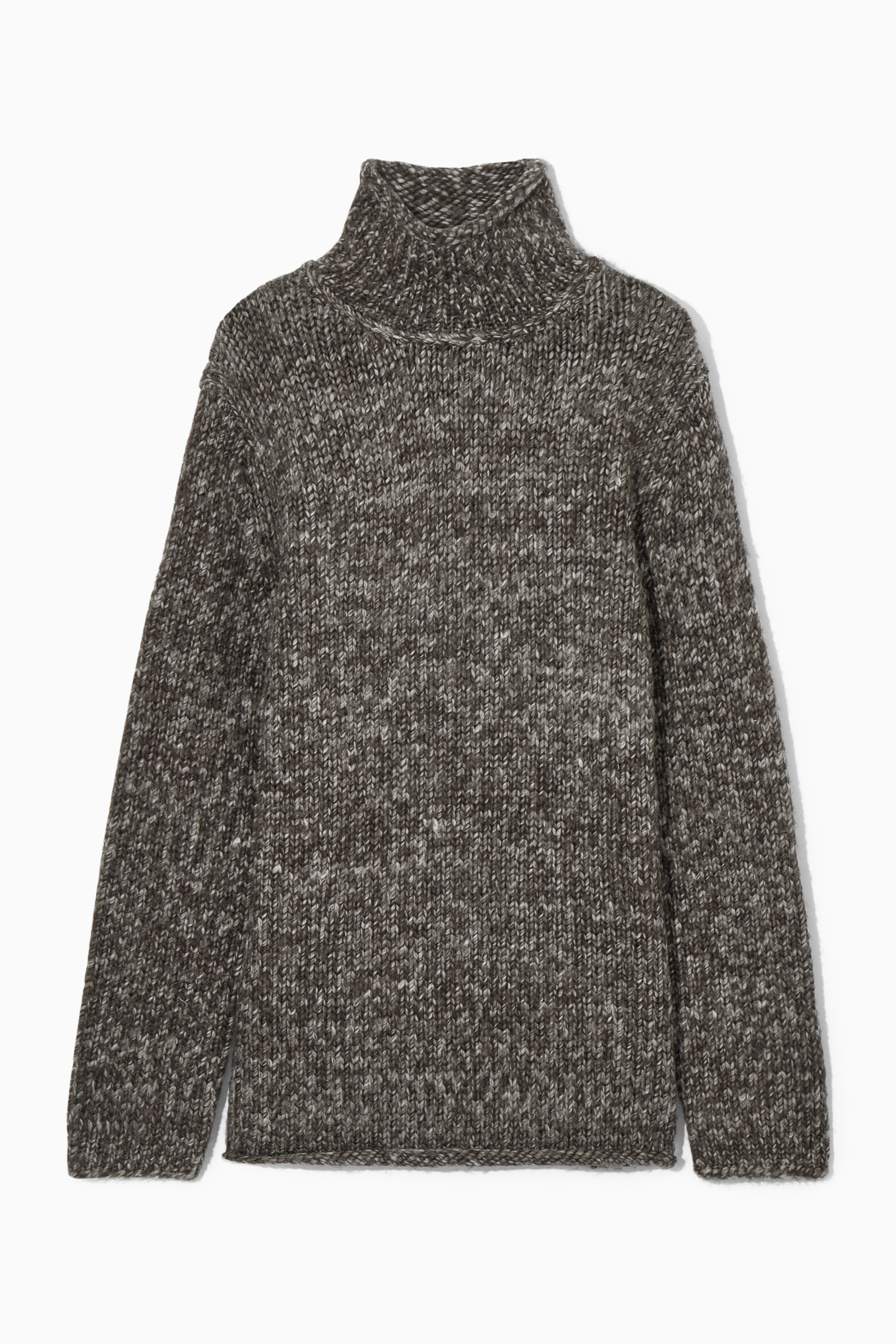 View larger image: MOULINÉ WOOL TURTLENECK JUMPER - DARK BROWN / CREAM - Ladies | H&M GB 1