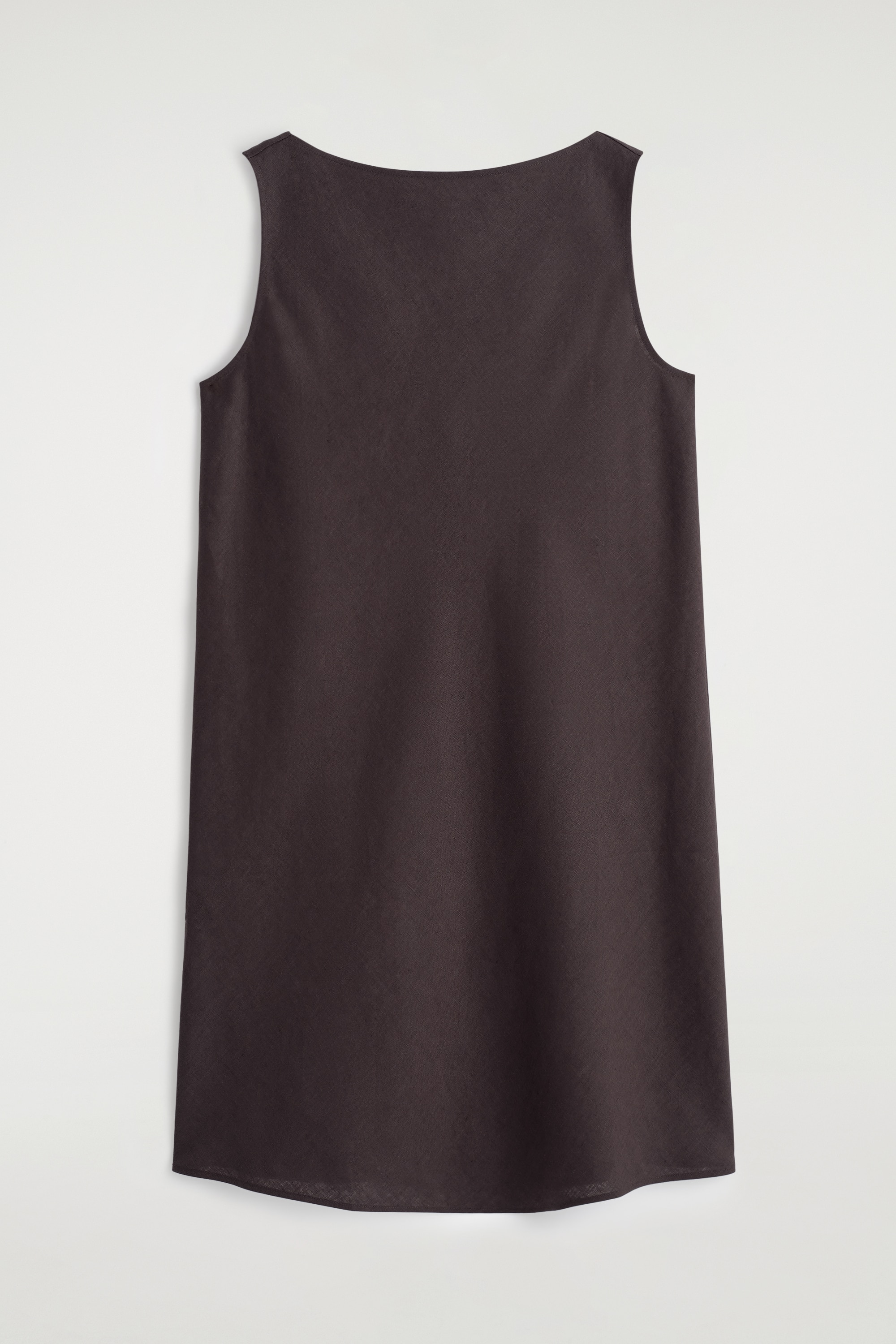 ABITO MINI SARTORIALE IN LINO - BORDEAUX