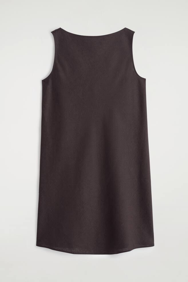 ELEGANTES MINIKLEID AUS LEINEN - BORDEAUX - 1