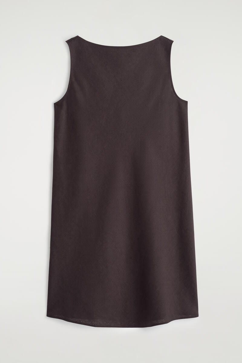 Tailored Linen Mini Dress in Red