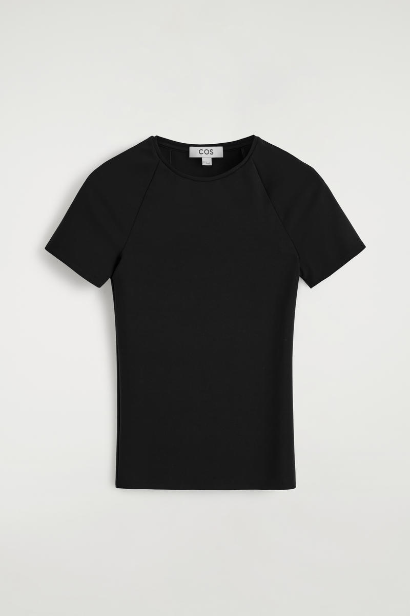 Cos Interlock Jersey T-shirt In Black