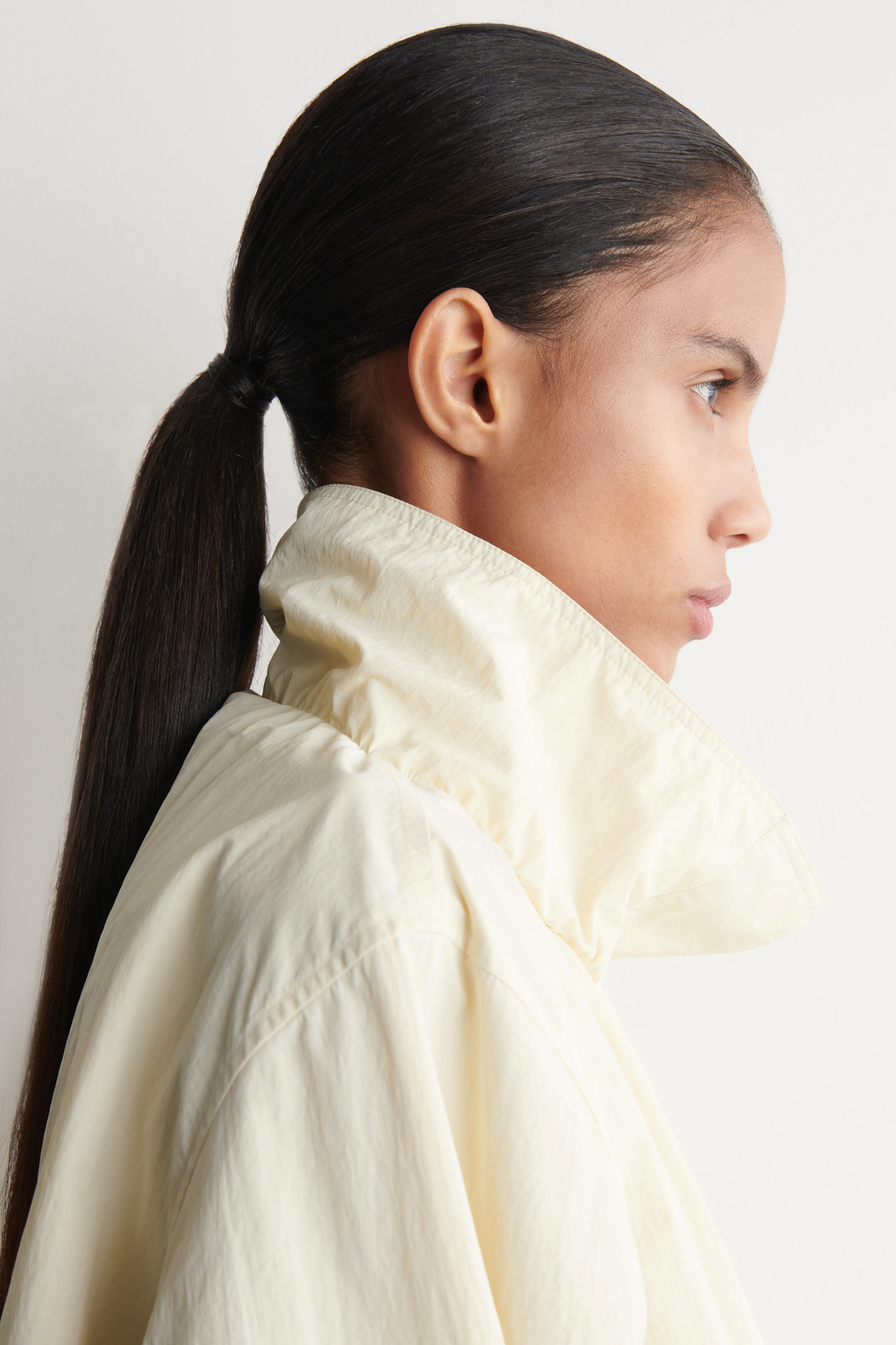 NYLON mock-NECK JACKET - CREAM | COS US
