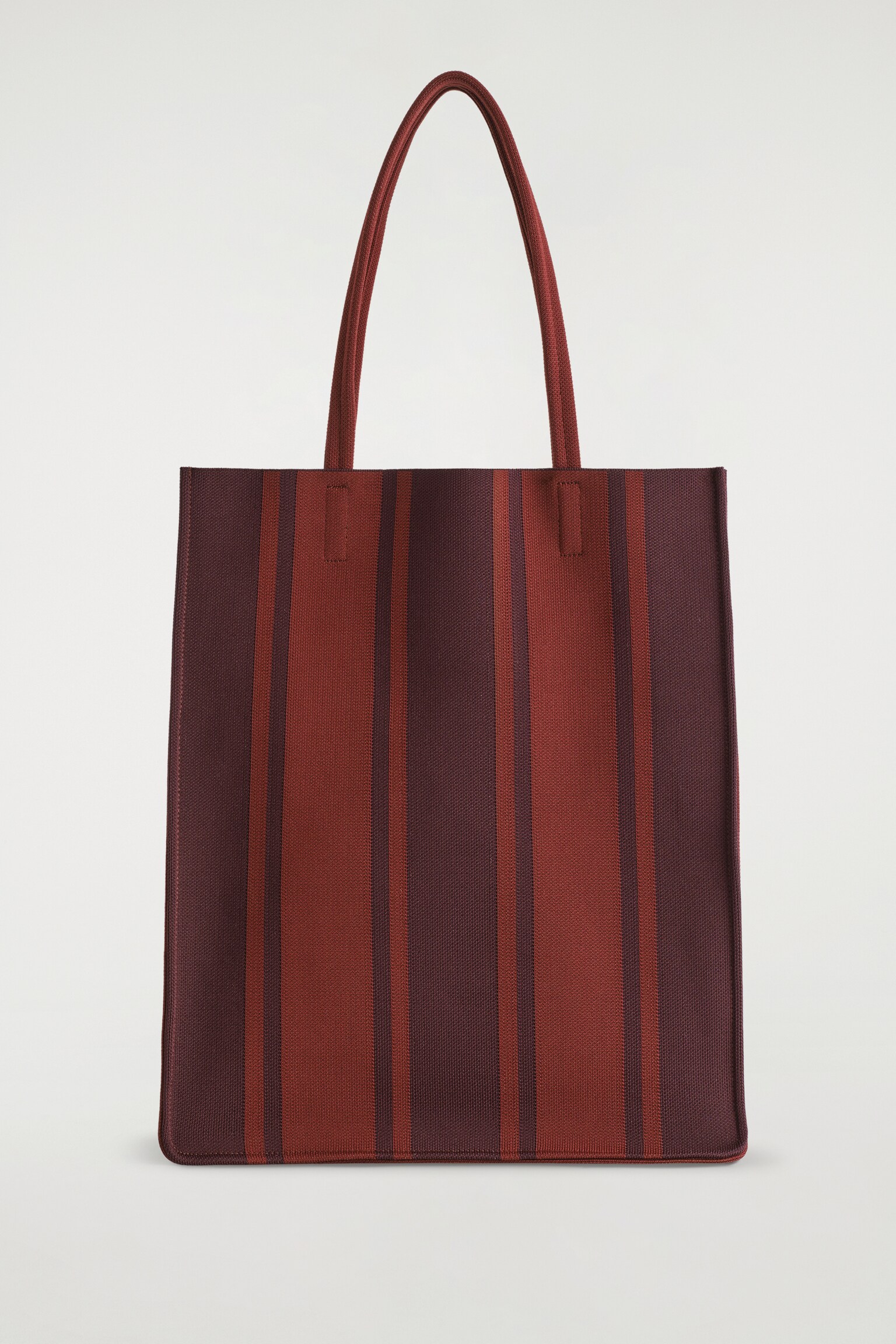 BOLSO TOTE DE PUNTO A RAYAS - ROJO/RAYAS - 2