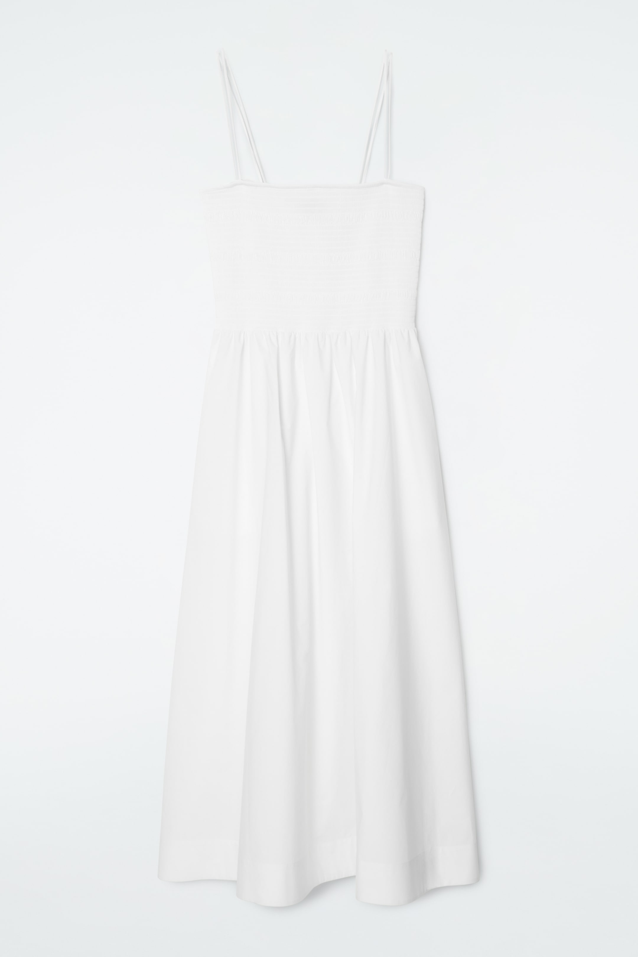 View larger image: SHIRRED MIDI DRESS - WHITE - Ladies | H&M GB 1