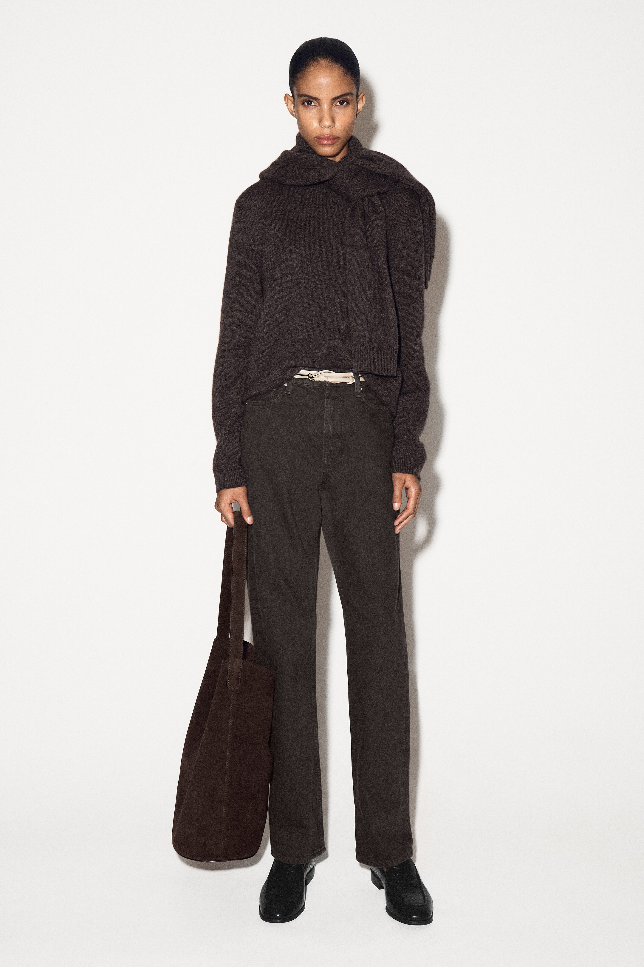 Größeres Bild anzeigen: REPRISE JEANS MIT GERADEM BEIN - DUNKELBRAUN - Ladies | H&M AT 6