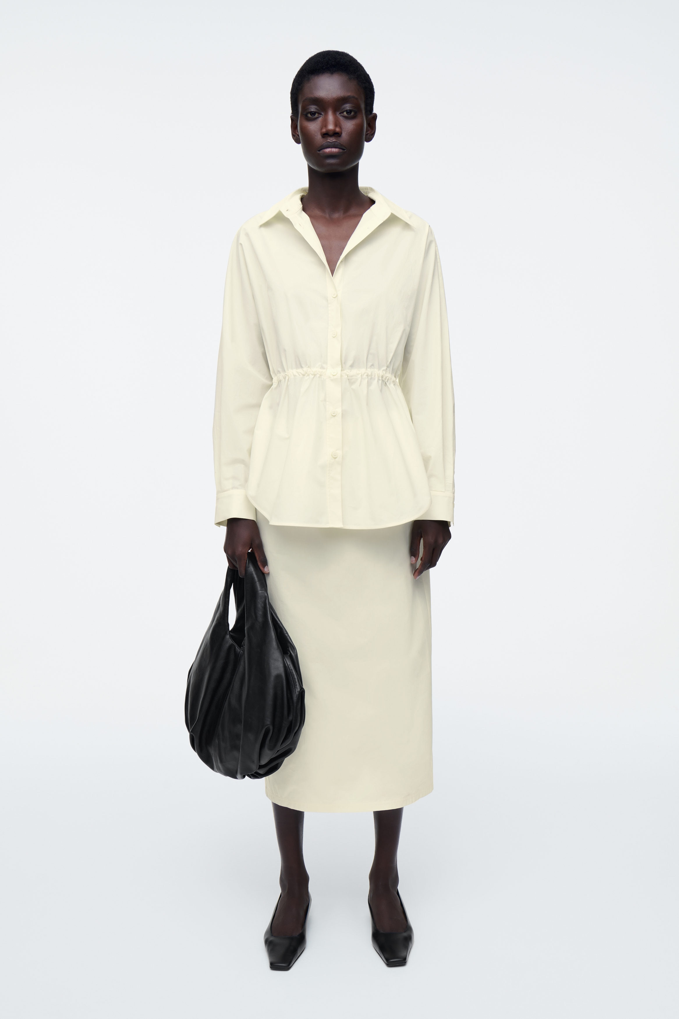 DRAWSTRING-WAIST SHIRT - BUTTERMILK | COS