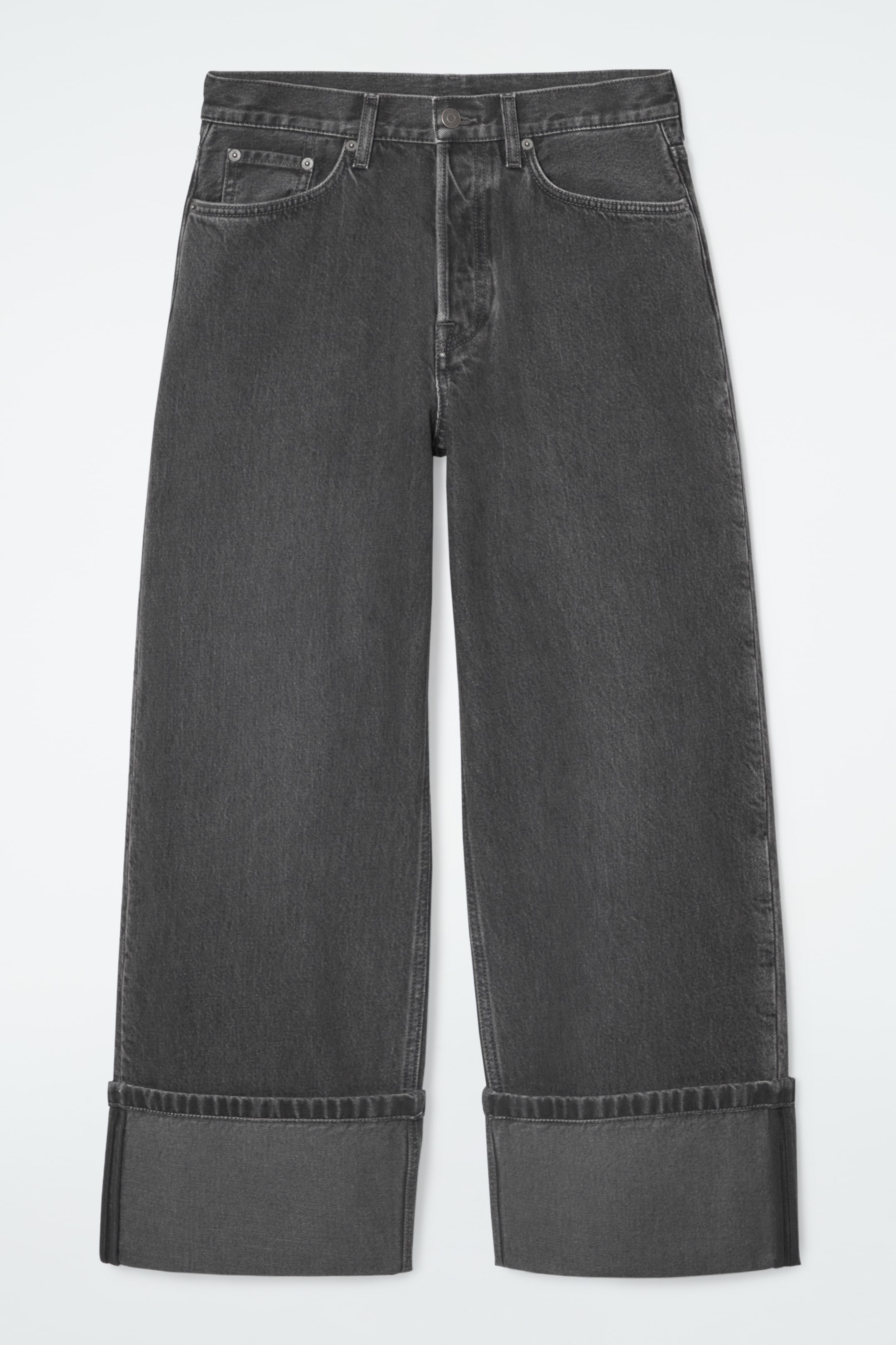 Ingrandisci l'immagine: FACADE TURN-UP STRAIGHT-LEG JEANS - BLACK - DONNA | H&M CH 1