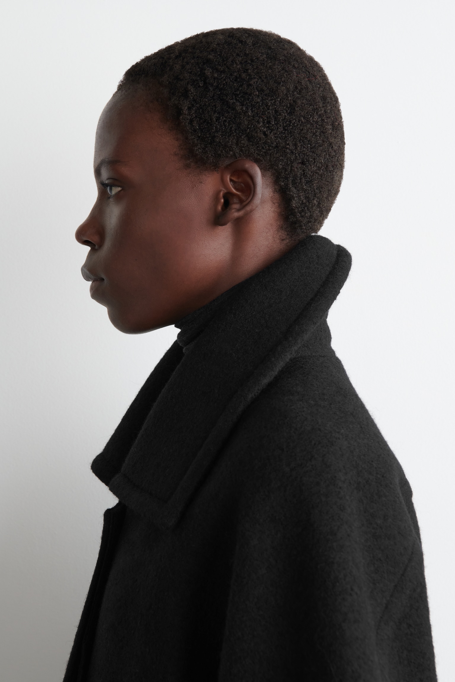 OVERSIZED BOILED-WOOL JACKET - BLACK - 3
