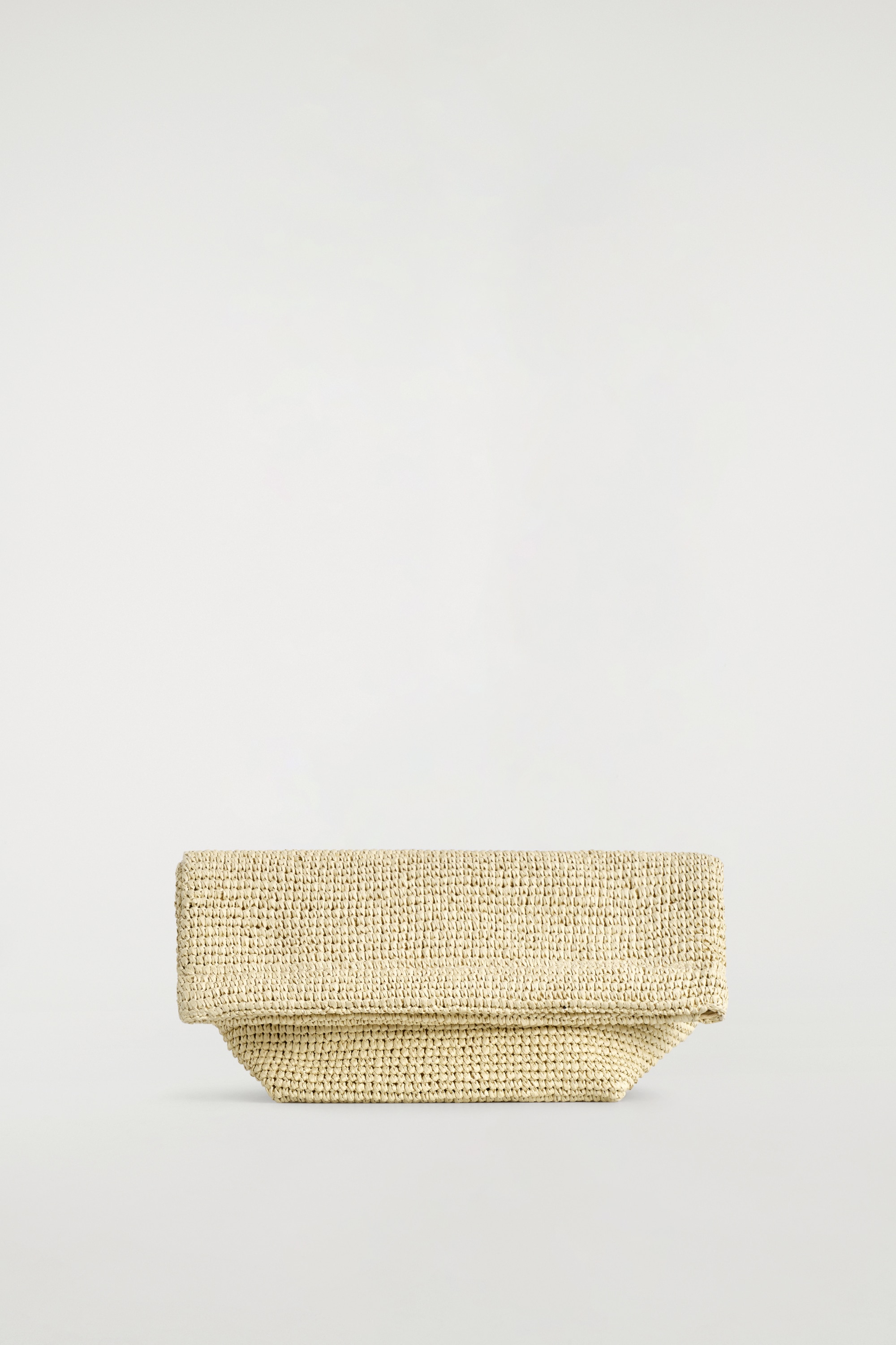 FOLDED CLUTCH BAG - STRAW - BEIGE/BLACK