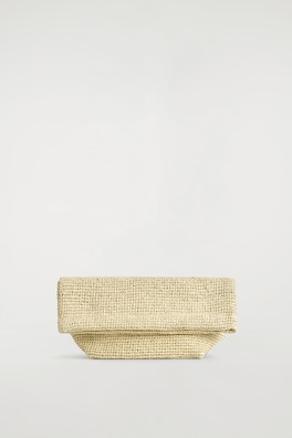FOLDED CLUTCH BAG - STRAW — BEIGE 5