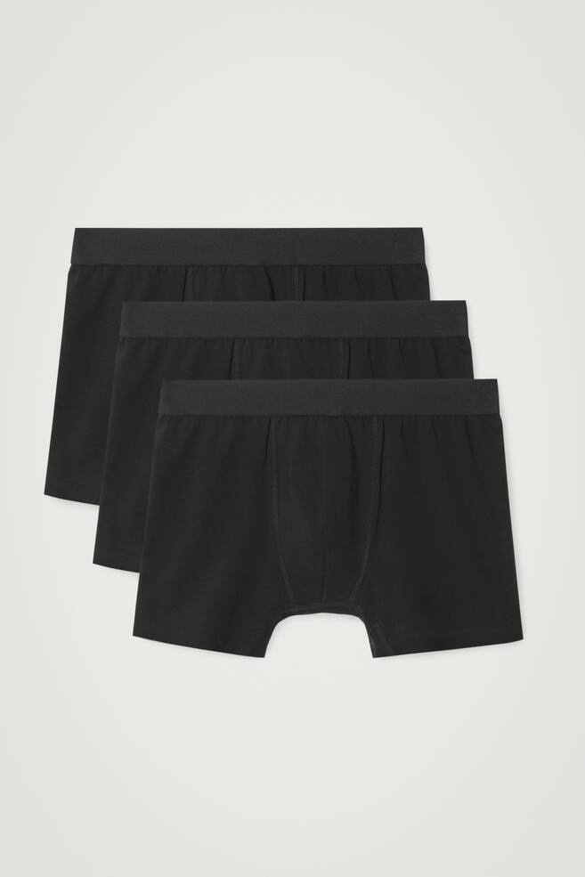 3-PACK COTTON BOXER BRIEFS - BLACK - 1