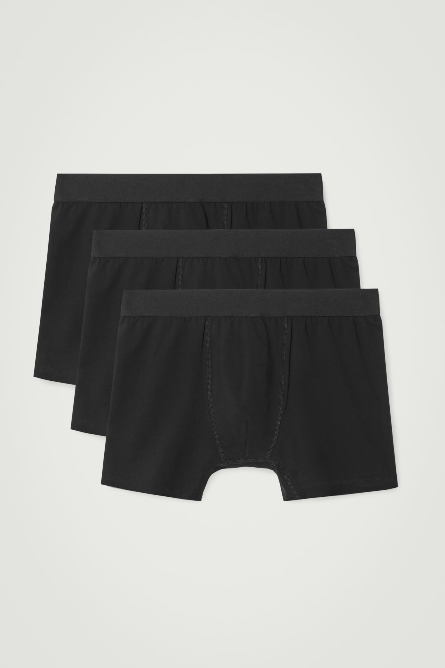 3-PACK COTTON BOXER BRIEFS - BLACK
