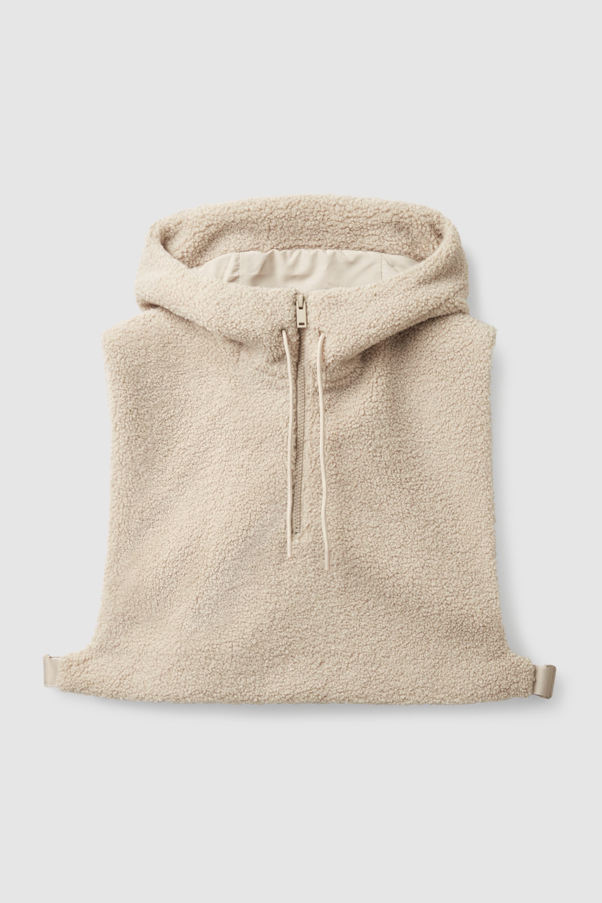 トップス COS TEDDY HOODED VEST HOODED TEDDY VEST - LIGHT BEIGE | COS