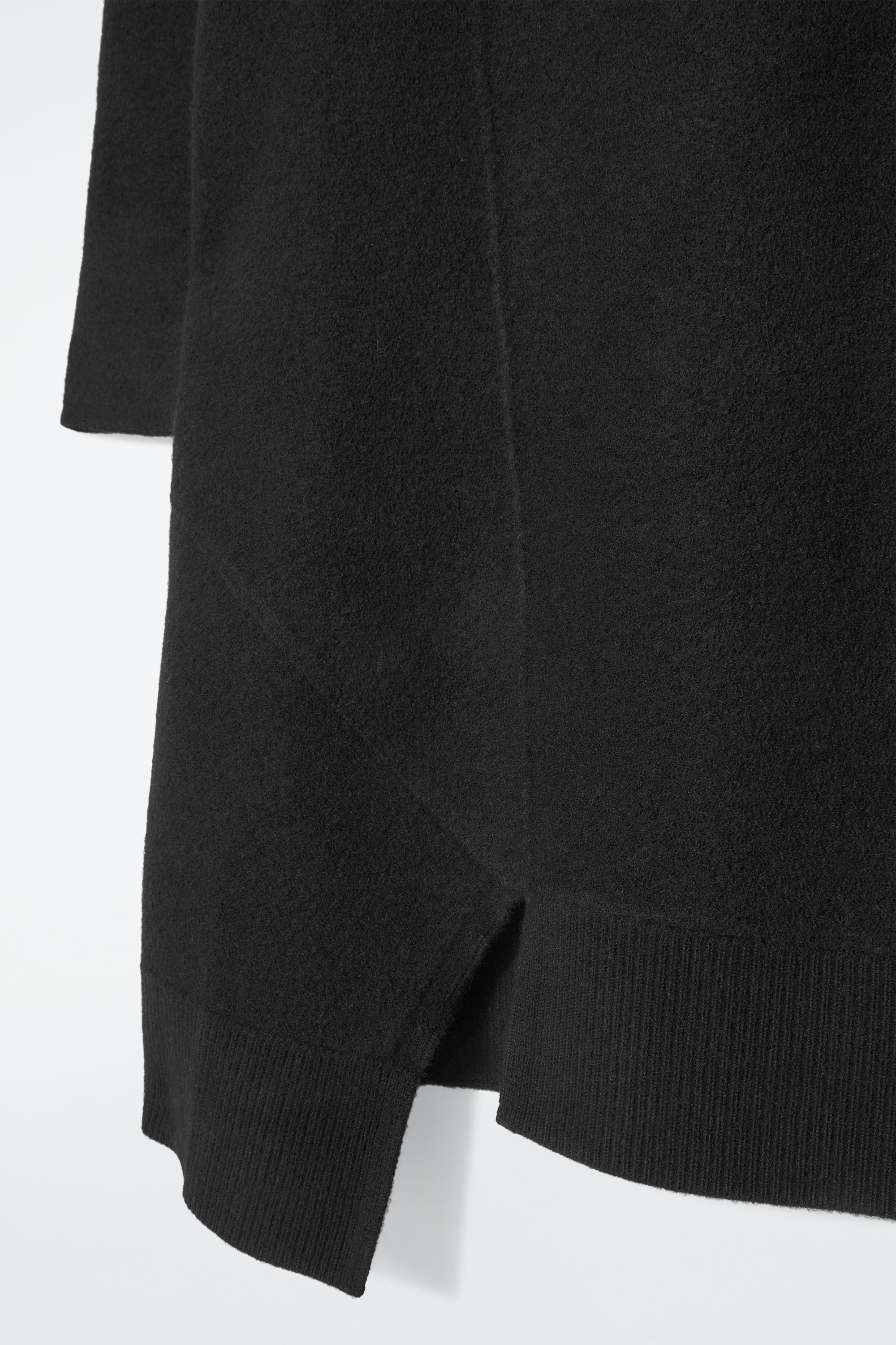 ASYMMETRIC MERINO WOOL DRESS - BLACK | COS