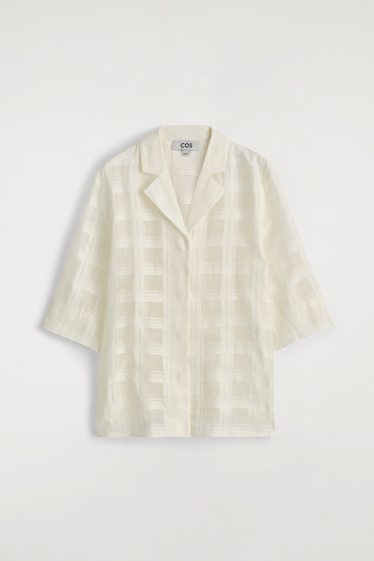 CHEMISE RESORT DIAPHANE À CARREAUX - BLANC/BRUN FONCÉ - 2