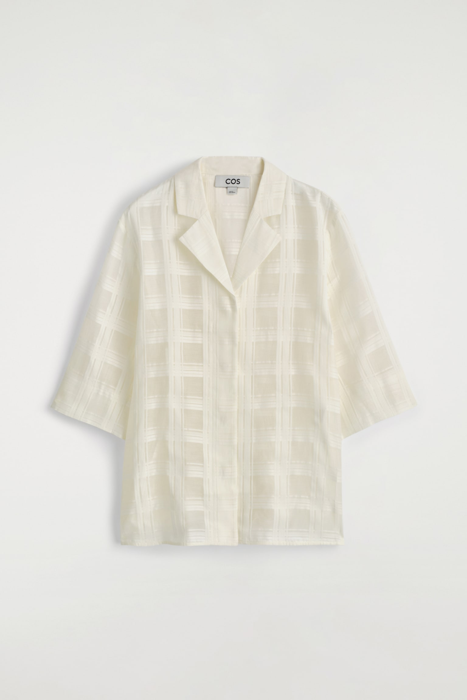 CHEMISE RESORT DIAPHANE À CARREAUX - BLANC/BRUN FONCÉ - 2