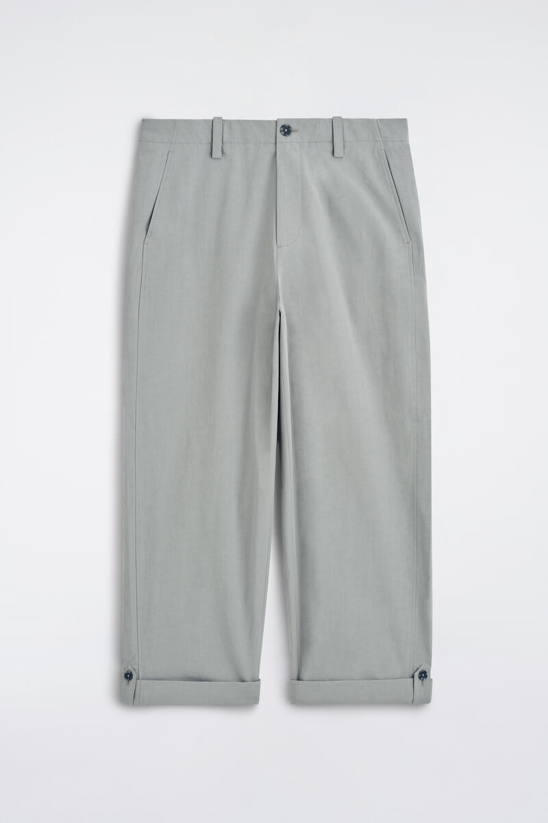 Relaxed-Fit Straight-Leg Turn-Up Pants