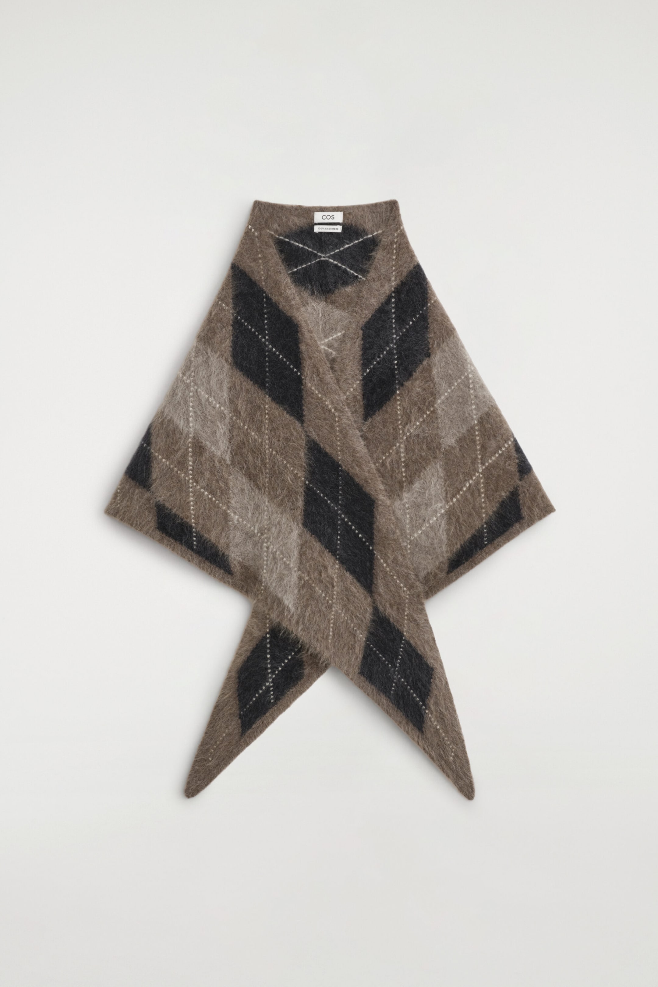 ARGYLE BRUSHED-CASHMERE TRIANGLE SCARF