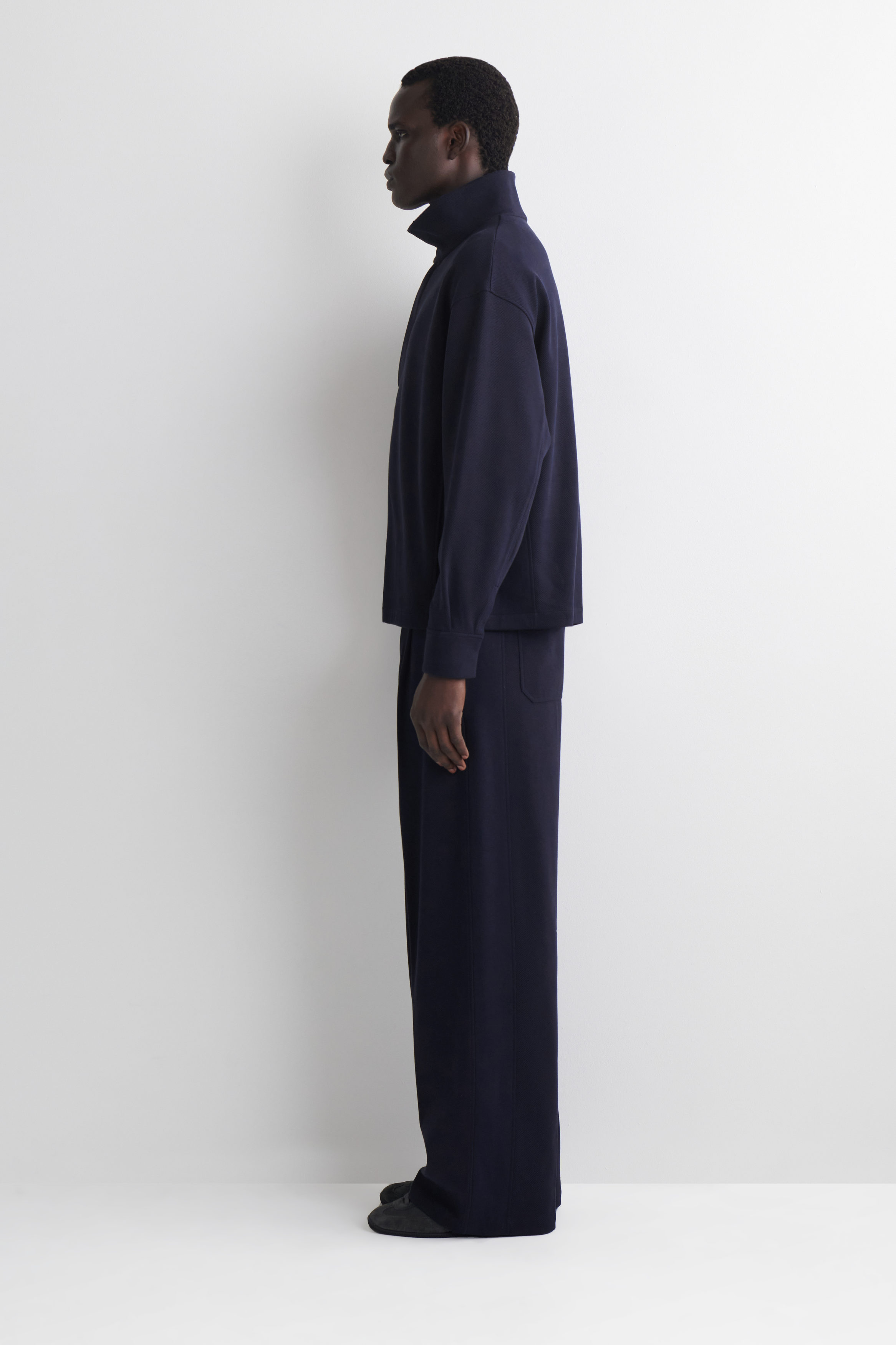 OVERSIZED WIDE-LEG JERSEY PANTS - NAVY | COS US