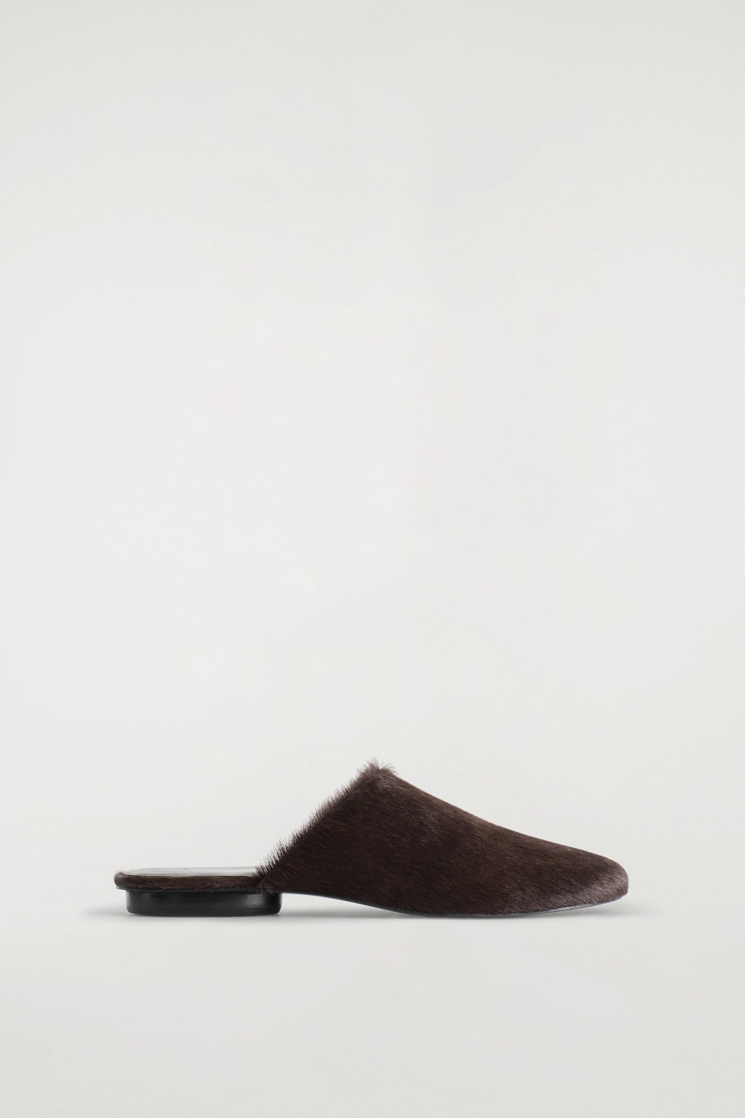 MULE EN CUIR POILS DE PONEY - BRUN FONCÉ - 2
