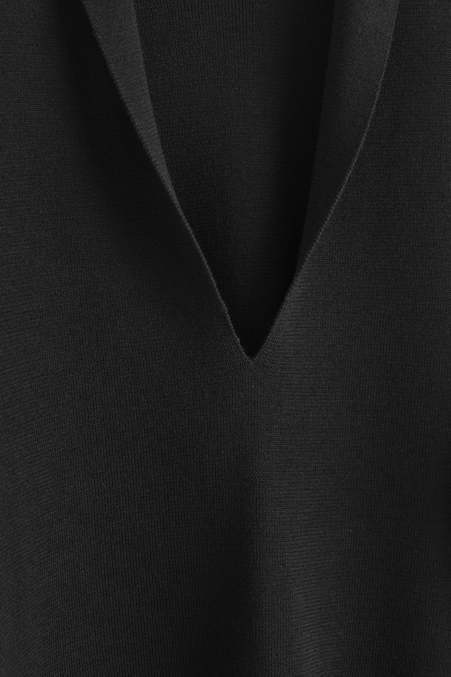 PULL À COL EN V DRAPÉ EN LAINE MÉRINOS - NOIR/TAUPE CHINÉ/BEIGE CHINÉ - 5