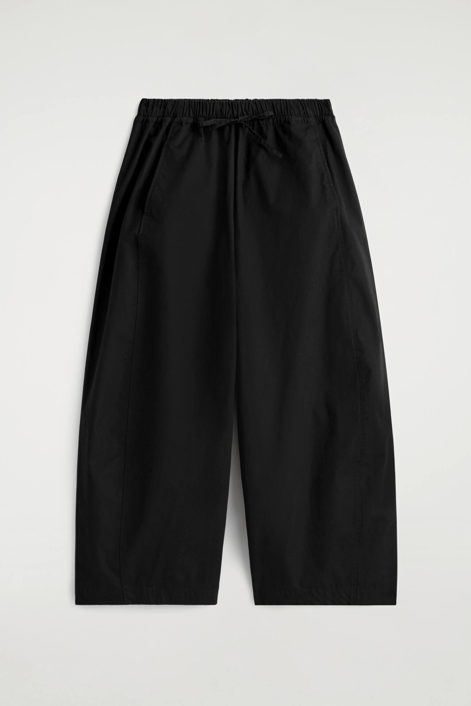 ELASTISCHE BARREL-LEG BROEK - ZWART/WIT/Donkerrood - 9