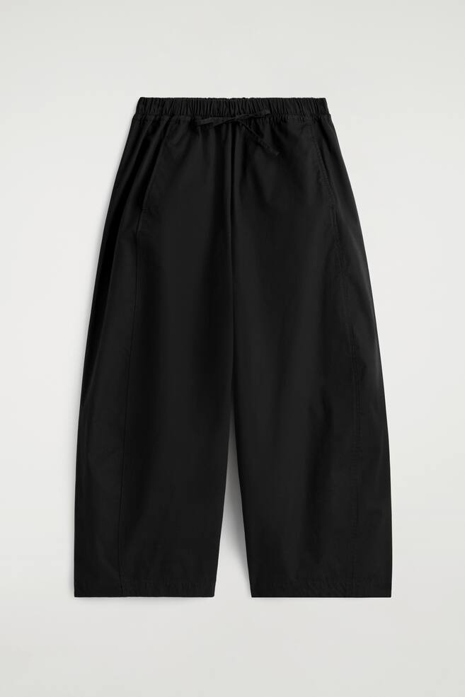 HOSE MIT BARREL-BEIN UND ELASTISCHEM BUND - SCHWARZ/DUNKELGRÜN/WEISS/NAVYBLAU - 1