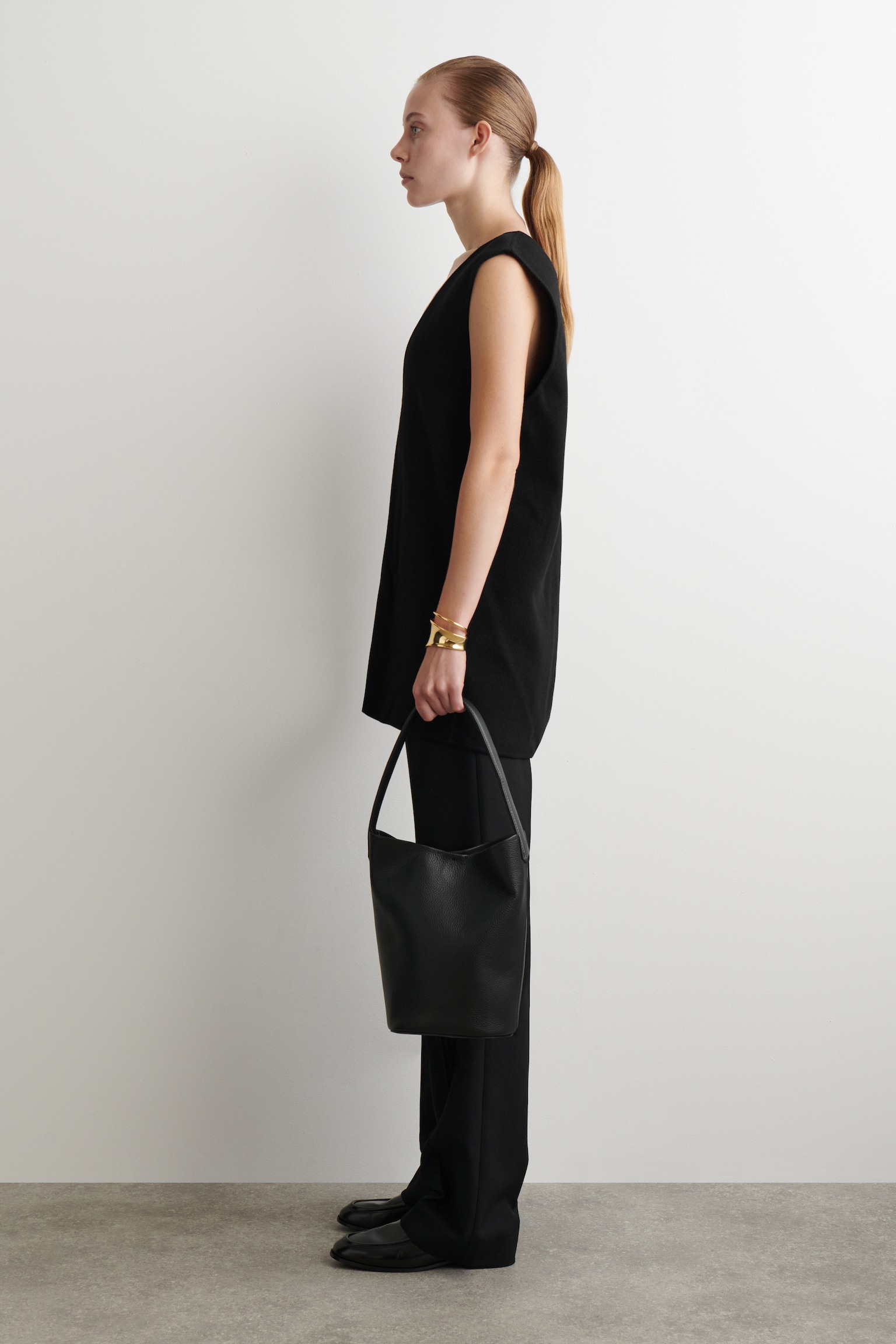 DOUBLE-FACED WOOL VEST - BLACK - 5