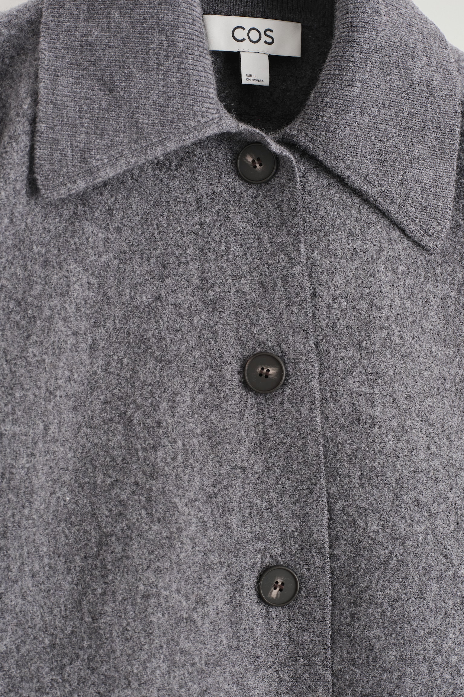 VESTE STRUCTURÉE EN LAINE MÉRINOS - GRIS CHINÉ/BRUN FONCÉ - 6